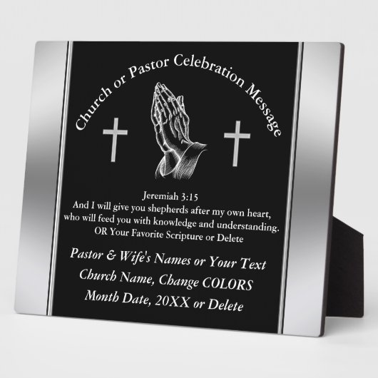 Personalisierte Pastor-Jubiläum-Plaques, Schrift Fotoplatte (Seite)