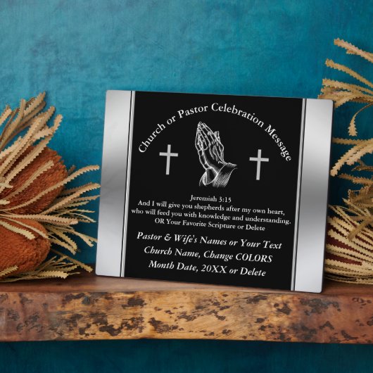 Personalisierte Pastor-Jubiläum-Plaques, Schrift Fotoplatte (Seite)