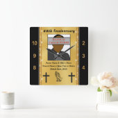 Personalisierte Pastor und Ehefrau Jubiläumsgesche Quadratische Wanduhr (Zuhause)