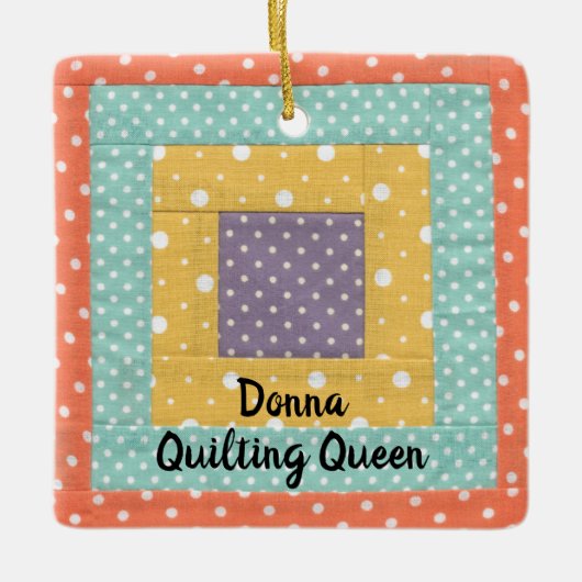 Personalisierte Patchwork-Quilting-Nähen Keramikornament (Vorderseite)
