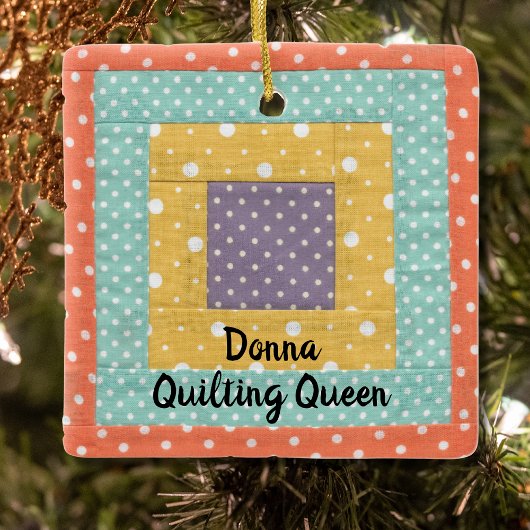 Personalisierte Patchwork-Quilting-Nähen Keramikornament