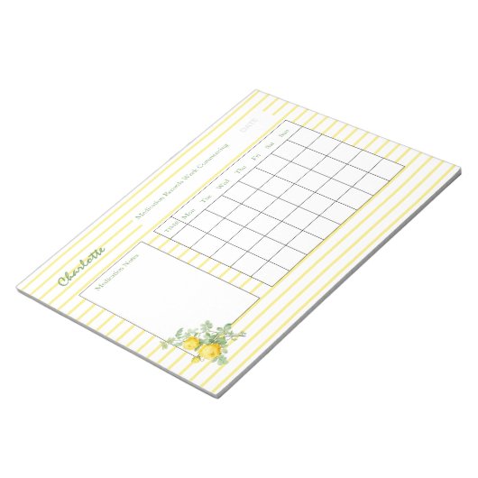 Personalisierte Patiententagebuchblätter Notizblock (angewinkelt)