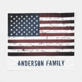 Personalisierte Patriotic USA Flag Fleecedecke (Vorderseite (Horizontal))