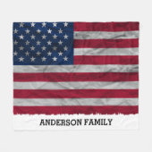 Personalisierte Patriotic USA Flag Fleecedecke (Vorderseite (Horizontal))
