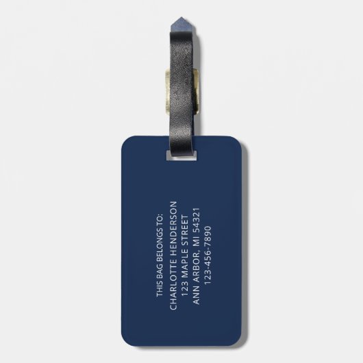 Personalisierte Patriotic USA Flag Gepäckanhänger (Rückseite vertikal)