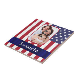 Personalisierte patriotische amerikanische Flagge Fliese