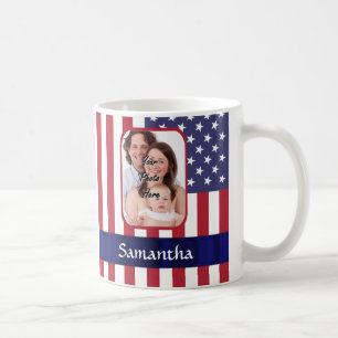 Personalisierte patriotische amerikanische Flagge Kaffeetasse