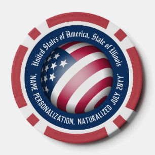 Personalisierte Patriotische Amerikanische Flagge  Pokerchips