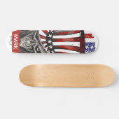 Personalisierte patriotische amerikanische Flagge Skateboard (Horizontal)