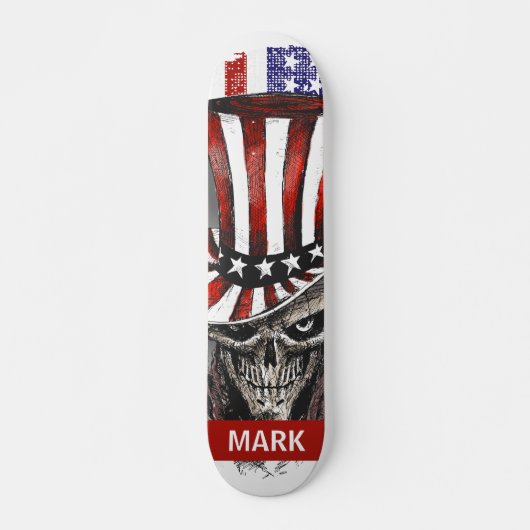 Personalisierte patriotische amerikanische Flagge Skateboard (Vorne)
