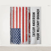 Personalisierte patriotische amerikanische Flagge Wandteppich (Vorderseite)