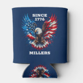 Personalisierte Patriotische Farben Amerika kühne Dosenkühler (Rückseite)