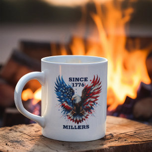 Personalisierte Patriotische Farben Amerika kühne  Kaffeetasse