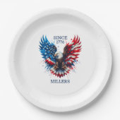 Personalisierte Patriotische Farben Amerika kühne  Pappteller (Vorderseite)