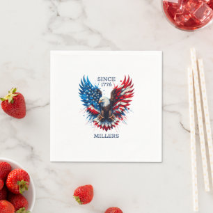 Personalisierte Patriotische Farben Amerika kühne  Serviette