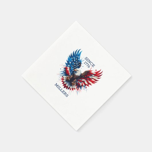 Personalisierte Patriotische Farben Amerika kühne Serviette (Ecke)