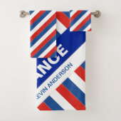 Personalisierte Patriotische Flagge Badhandtuch Set (Insitu)
