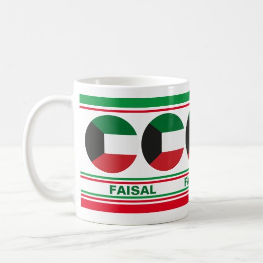 Personalisierte Patriotische Flagge von Kuwait Kaffeetasse (Links)