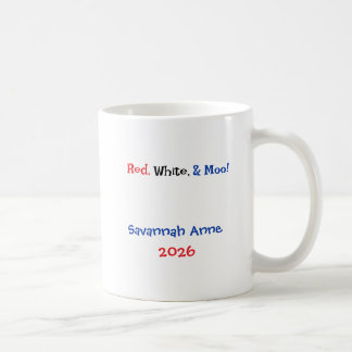 Personalisierte patriotische Highland-Kuh Kaffeetasse