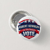 Personalisierte patriotische Kampagnenabstimmung Button (Vorne & Hinten)
