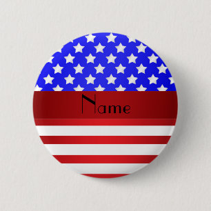 Personalisierte patriotische Namensstreifen Button
