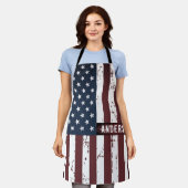 Personalisierte patriotische Sterne Streifen Ameri Schürze (Getragen)