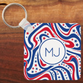 Personalisierte patrouillische amerikanische Flagg Schlüsselanhänger (Vorderseite)