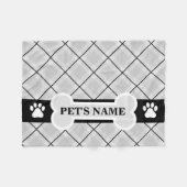 Personalisierte Paw-Druck- und Knochenkleber Fleecedecke (Vorderseite (Horizontal))