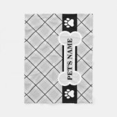 Personalisierte Paw-Druck- und Knochenkleber Fleecedecke (Vorderseite)