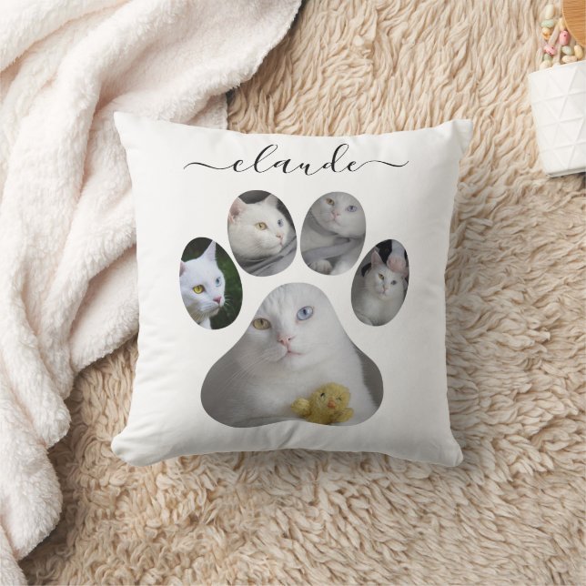Personalisierte Paw Print Collage Kissen (Decke)
