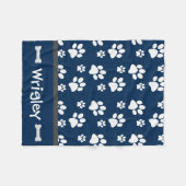 Personalisierte Paw-Prints für den kleinen Hund Fleecedecke (Vorderseite (Horizontal))