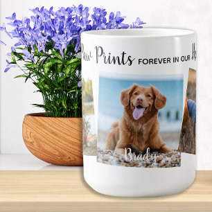 Personalisierte Paw Prints Hearts Dog Pet Memorial Kaffeetasse
