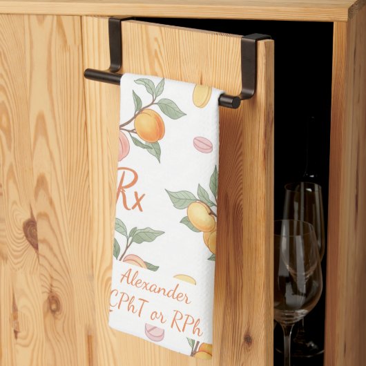 Personalisierte Peach & Apricot Pharmacy Geschirrtuch (Drittel gefaltet)