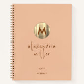 Personalisierte Peach Math und Graph Paper Notizblock (Vorderseite)