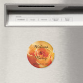 Personalisierte Peach Rose Hochzeit Magnet (In Situ (Geschirrspüler))