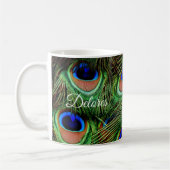 Personalisierte Peacock Feather Coffee Tasse (Links)