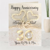 Personalisierte Pearl 30. Wedding Anniversary Card Karte (Vorderseite)