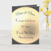 Personalisierte Pearl-Jubiläumsgrüße Karte (Gelbe Blume)