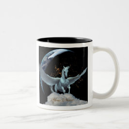 Personalisierte Pegasus- und Planeten-Kaffee-Tasse Zweifarbige Tasse