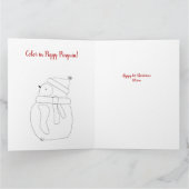 Personalisierte Peggy Penguin Weihnachtskarte Karte (Innenseite)