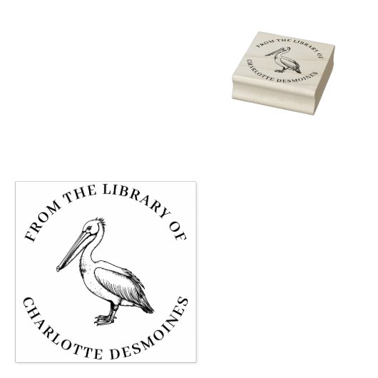 Personalisierte Pelican Book Briefmarke Custom Ex Gummistempel (Stempel)