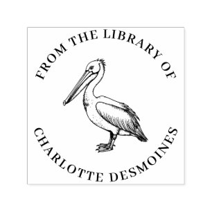 Personalisierte Pelican Book Briefmarke Custom Ex Permastempel