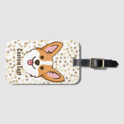 Personalisierte Pembroke Welsh Corgi Welpen Hundes Gepäckanhänger (Vorderseite (Horizontal))