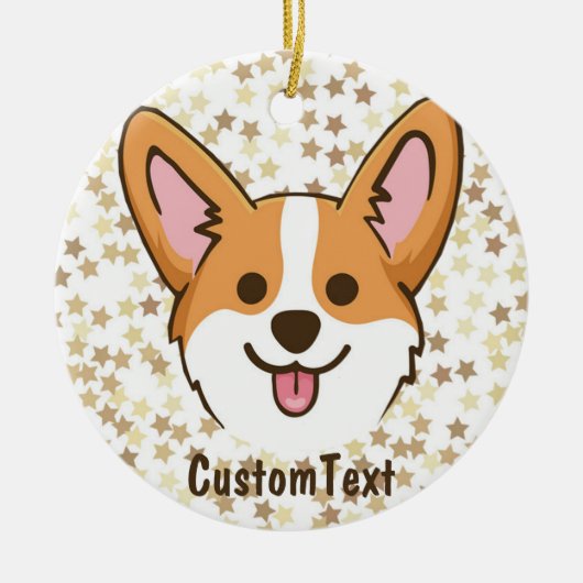 Personalisierte Pembroke Welsh Corgi Welpen Hundes Keramik Ornament (Vorne)