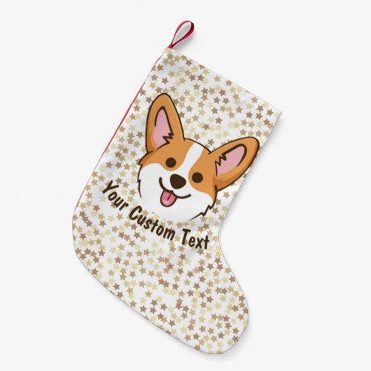 Personalisierte Pembroke Welsh Corgi Welpen Hundes Kleiner Weihnachtsstrumpf (Vorderansicht (hängend))