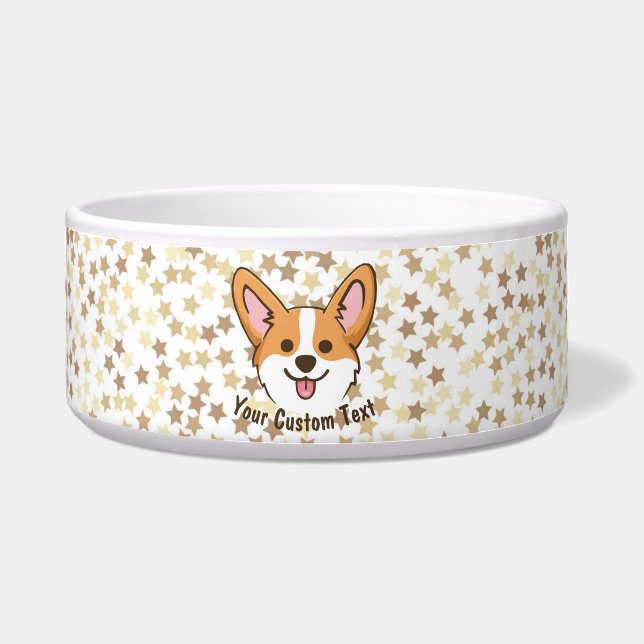 Personalisierte Pembroke Welsh Corgi Welpen Hundes Napf (Vorderseite)