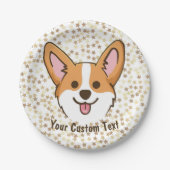 Personalisierte Pembroke Welsh Corgi Welpen Hundes Pappteller (Vorderseite)