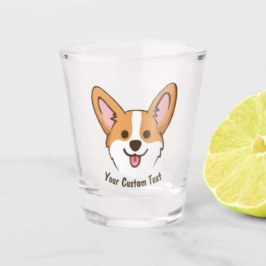 Personalisierte Pembroke Welsh Corgi Welpen Hundes Schnapsglas (Vorderseite)