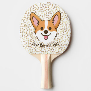 Personalisierte Pembroke Welsh Corgi Welpen Hundes Tischtennis Schläger