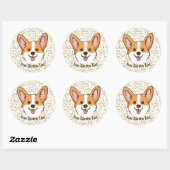 Personalisierte Pembroke Welsh Corgi Welppy Dog St Runder Aufkleber (Blatt)